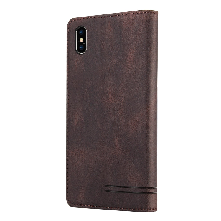 For iPhone XS Max Skin Feel Anti-theft Brush Horizontal Flip Leather Case with Holder & Card Slots & Wallet