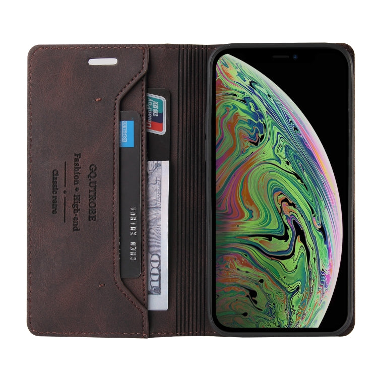 For iPhone XS Max Skin Feel Anti-theft Brush Horizontal Flip Leather Case with Holder & Card Slots & Wallet