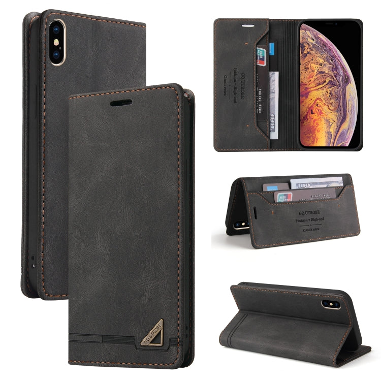For iPhone X / XS Skin Feel Anti-theft Brush Horizontal Flip Leather Case with Holder & Card Slots & Wallet