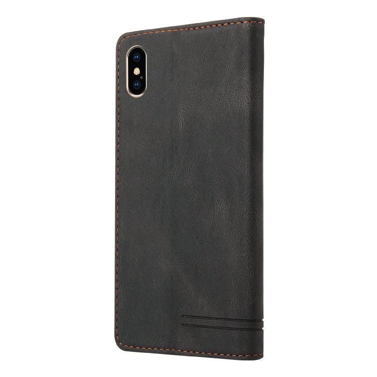 For iPhone X / XS Skin Feel Anti-theft Brush Horizontal Flip Leather Case with Holder & Card Slots & Wallet