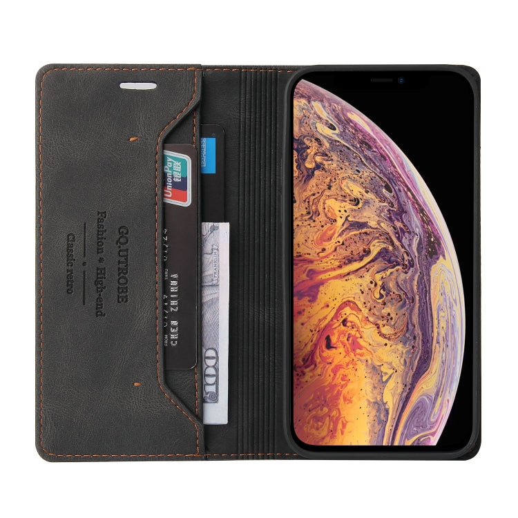 For iPhone X / XS Skin Feel Anti-theft Brush Horizontal Flip Leather Case with Holder & Card Slots & Wallet