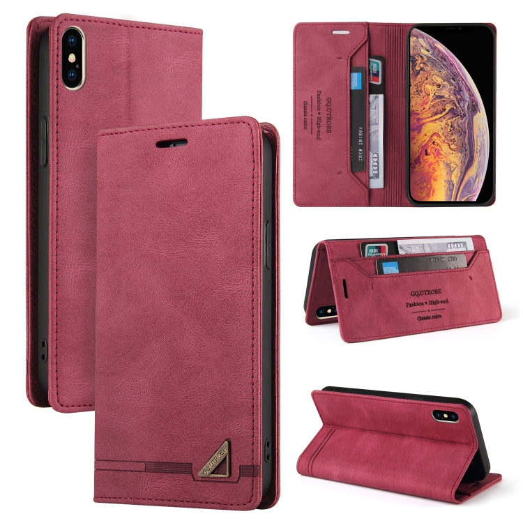 For iPhone X / XS Skin Feel Anti-theft Brush Horizontal Flip Leather Case with Holder & Card Slots & Wallet