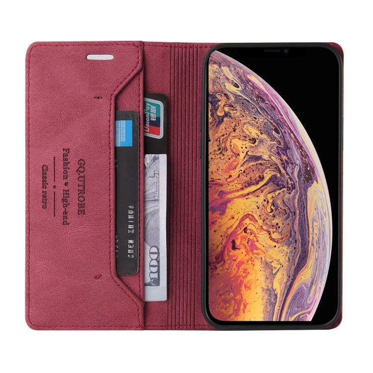 For iPhone X / XS Skin Feel Anti-theft Brush Horizontal Flip Leather Case with Holder & Card Slots & Wallet