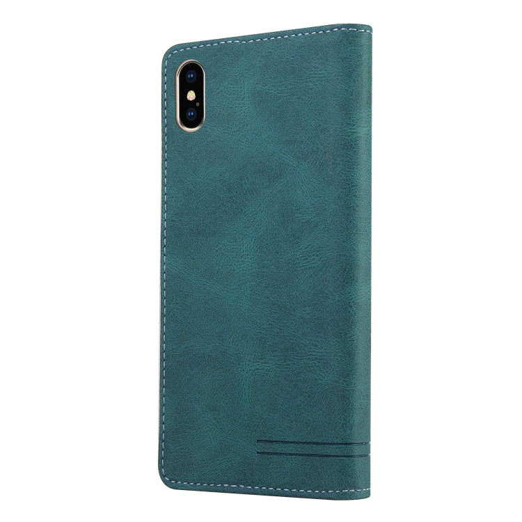 For iPhone X / XS Skin Feel Anti-theft Brush Horizontal Flip Leather Case with Holder & Card Slots & Wallet
