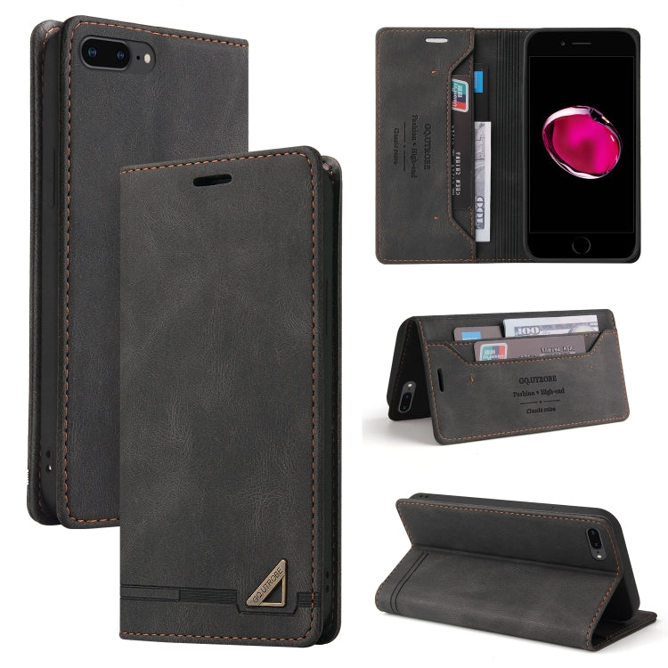 Skin Feel Anti-theft Brush Horizontal Flip Leather Case with Holder & Card Slots & Wallet For iPhone 8 Plus & 7 Plus