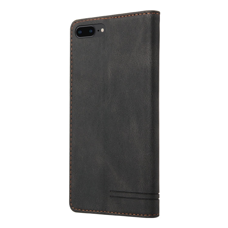 Skin Feel Anti-theft Brush Horizontal Flip Leather Case with Holder & Card Slots & Wallet For iPhone 8 Plus & 7 Plus