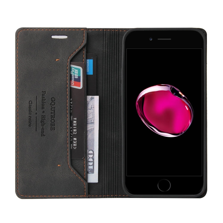 Skin Feel Anti-theft Brush Horizontal Flip Leather Case with Holder & Card Slots & Wallet For iPhone 8 Plus & 7 Plus