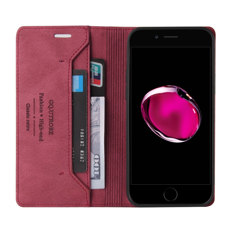 Skin Feel Anti-theft Brush Horizontal Flip Leather Case with Holder & Card Slots & Wallet For iPhone 8 Plus & 7 Plus