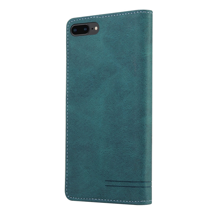 Skin Feel Anti-theft Brush Horizontal Flip Leather Case with Holder & Card Slots & Wallet For iPhone 8 Plus & 7 Plus