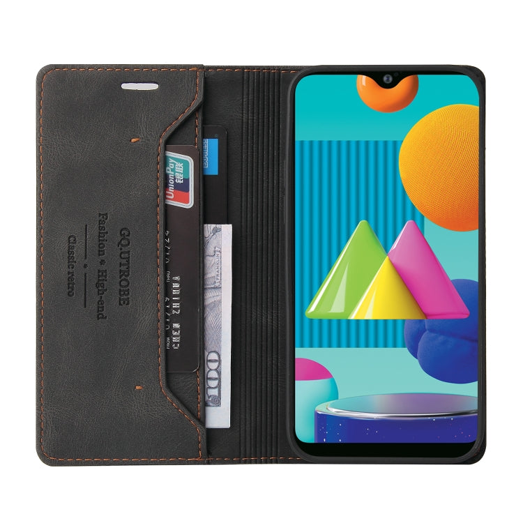 For Samsung Galaxy A02 Skin Feel Anti-theft Brush Horizontal Flip Leather Case with Holder & Card Slots & Wallet