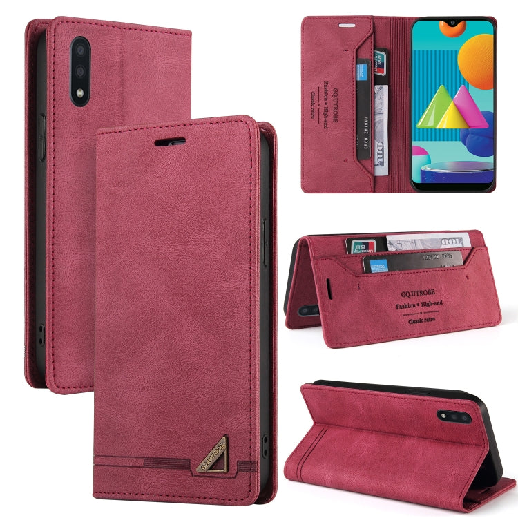 For Samsung Galaxy A02 Skin Feel Anti-theft Brush Horizontal Flip Leather Case with Holder & Card Slots & Wallet