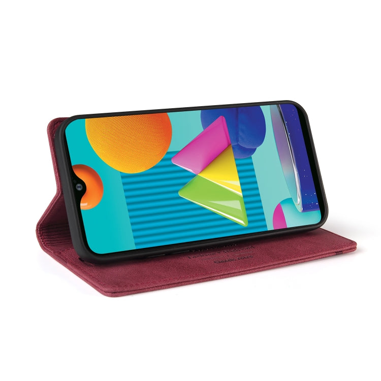 For Samsung Galaxy A02 Skin Feel Anti-theft Brush Horizontal Flip Leather Case with Holder & Card Slots & Wallet
