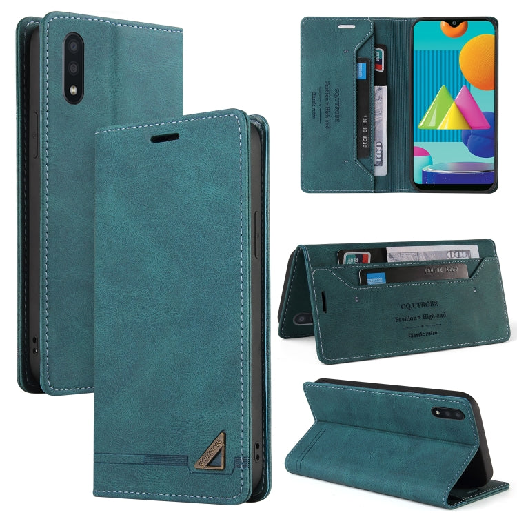 For Samsung Galaxy A02 Skin Feel Anti-theft Brush Horizontal Flip Leather Case with Holder & Card Slots & Wallet