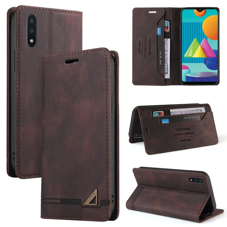 For Samsung Galaxy A02 Skin Feel Anti-theft Brush Horizontal Flip Leather Case with Holder & Card Slots & Wallet