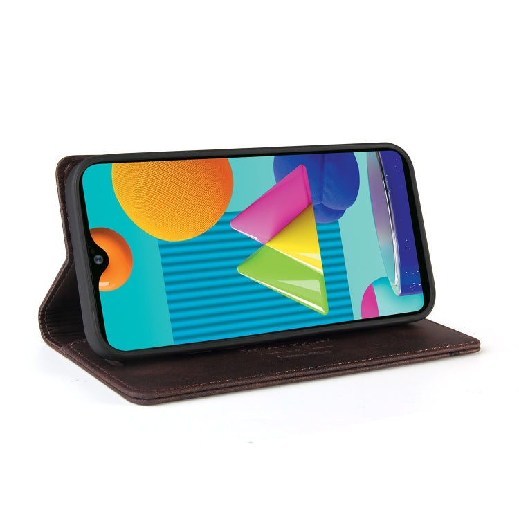 For Samsung Galaxy A02 Skin Feel Anti-theft Brush Horizontal Flip Leather Case with Holder & Card Slots & Wallet