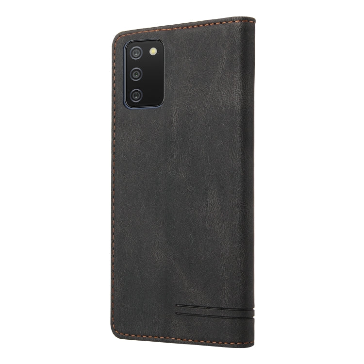 For Samsung Galaxy A02s EU Edition Skin Feel Anti-theft Brush Horizontal Flip Leather Case with Holder & Card Slots & Wallet