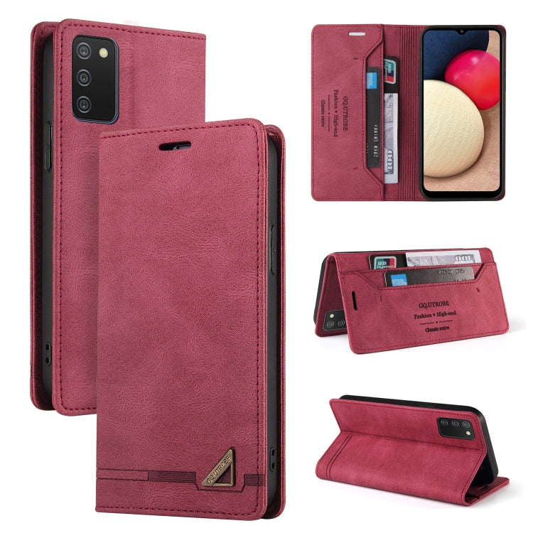 For Samsung Galaxy A02s EU Edition Skin Feel Anti-theft Brush Horizontal Flip Leather Case with Holder & Card Slots & Wallet