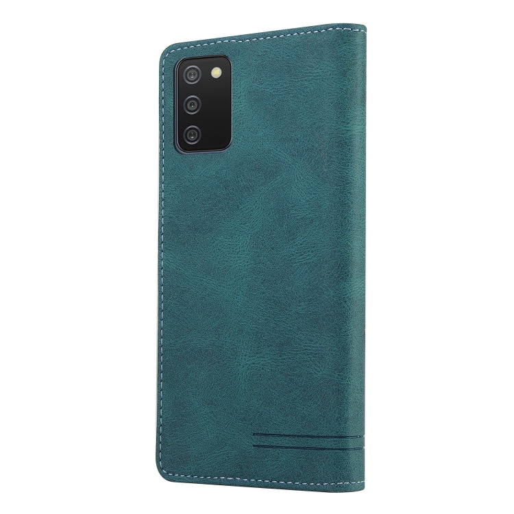 For Samsung Galaxy A02s EU Edition Skin Feel Anti-theft Brush Horizontal Flip Leather Case with Holder & Card Slots & Wallet