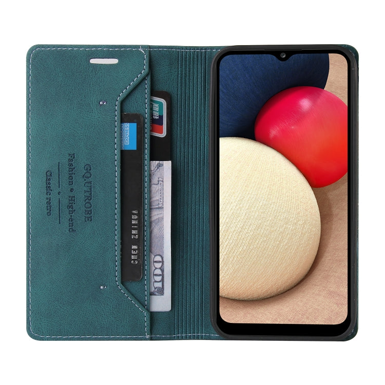 For Samsung Galaxy A02s EU Edition Skin Feel Anti-theft Brush Horizontal Flip Leather Case with Holder & Card Slots & Wallet