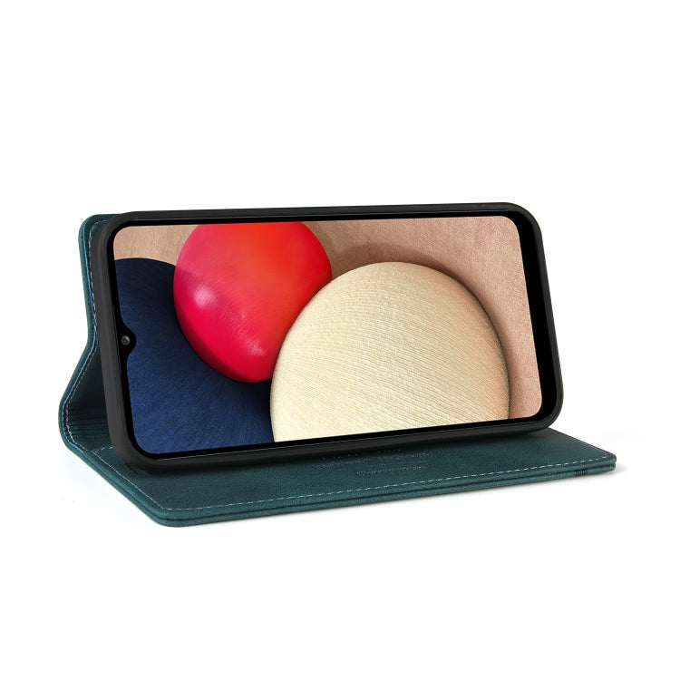 For Samsung Galaxy A02s EU Edition Skin Feel Anti-theft Brush Horizontal Flip Leather Case with Holder & Card Slots & Wallet