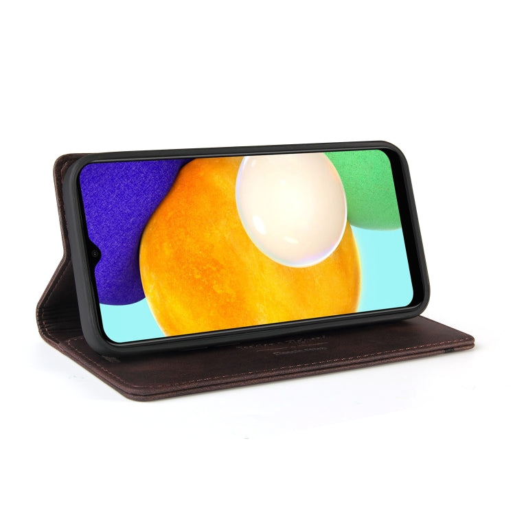For Samsung Galaxy A03s 164mm Skin Feel Anti-theft Brush Horizontal Flip Leather Case with Holder & Card Slots & Wallet