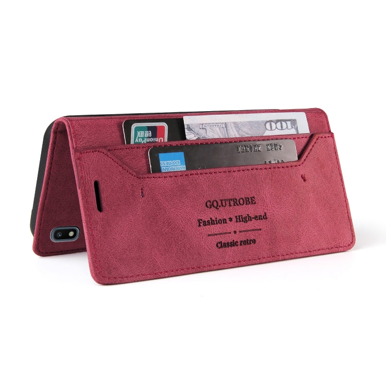 For Samsung Galaxy A10 Skin Feel Anti-theft Brush Horizontal Flip Leather Case with Holder & Card Slots & Wallet
