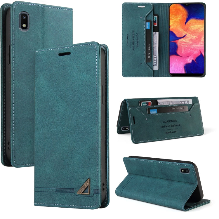 For Samsung Galaxy A10 Skin Feel Anti-theft Brush Horizontal Flip Leather Case with Holder & Card Slots & Wallet
