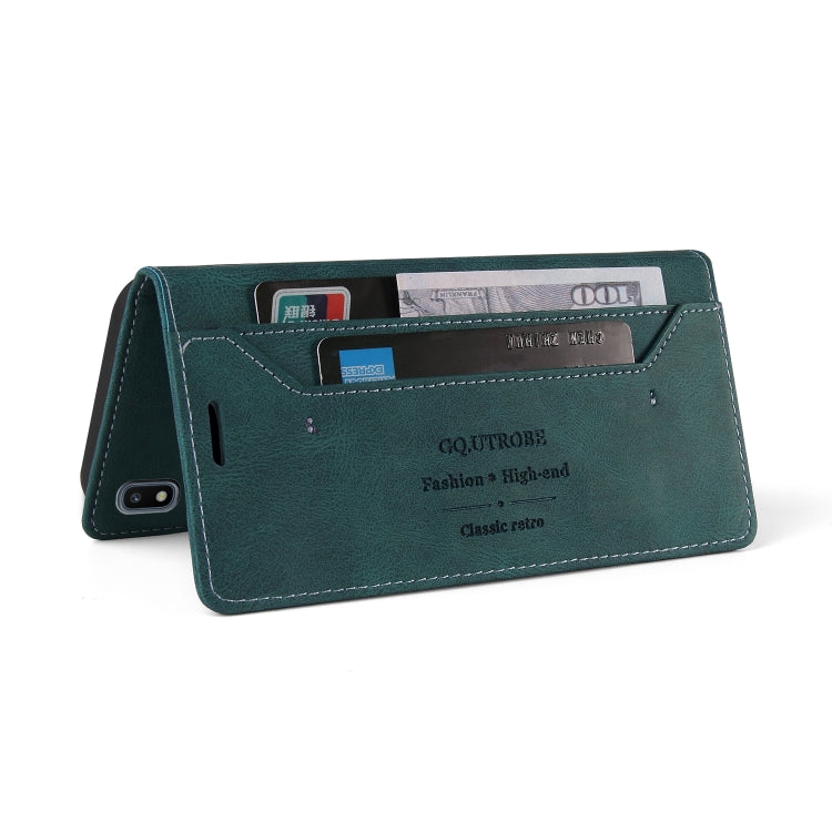For Samsung Galaxy A10 Skin Feel Anti-theft Brush Horizontal Flip Leather Case with Holder & Card Slots & Wallet