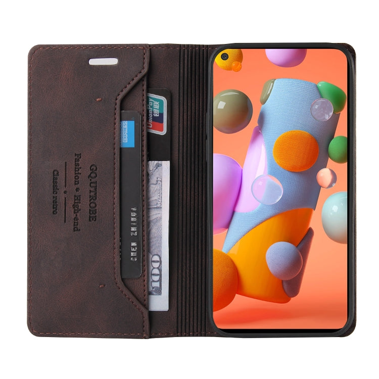 For Samsung Galaxy A11 EU Version Skin Feel Anti-theft Brush Horizontal Flip Leather Case with Holder & Card Slots & Wallet
