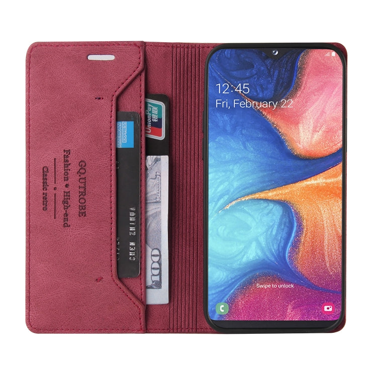 For Samsung Galaxy A20e Skin Feel Anti-theft Brush Horizontal Flip Leather Case with Holder & Card Slots & Wallet