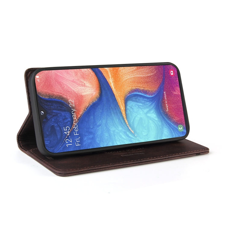 For Samsung Galaxy A20e Skin Feel Anti-theft Brush Horizontal Flip Leather Case with Holder & Card Slots & Wallet