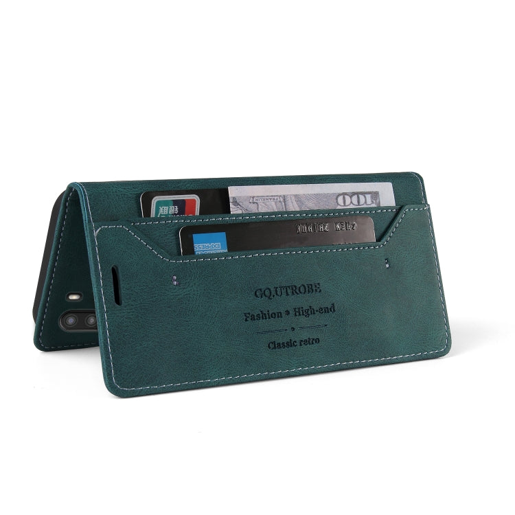 For Samsung Galaxy A21 Skin Feel Anti-theft Brush Horizontal Flip Leather Case with Holder & Card Slots & Wallet