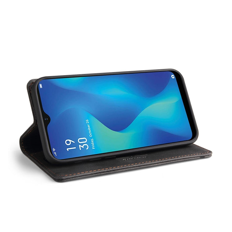 For Samsung Galaxy A22 5G Skin Feel Anti-theft Brush Horizontal Flip Leather Case with Holder & Card Slots & Wallet