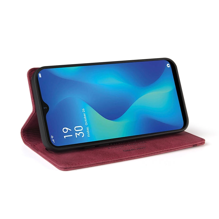 For Samsung Galaxy A22 5G Skin Feel Anti-theft Brush Horizontal Flip Leather Case with Holder & Card Slots & Wallet