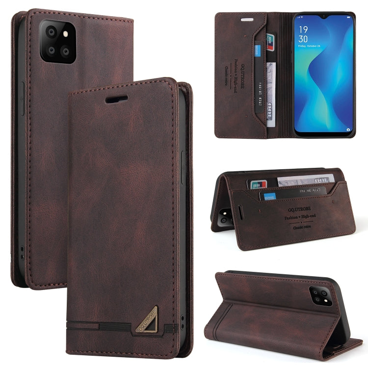 For Samsung Galaxy A22 5G Skin Feel Anti-theft Brush Horizontal Flip Leather Case with Holder & Card Slots & Wallet