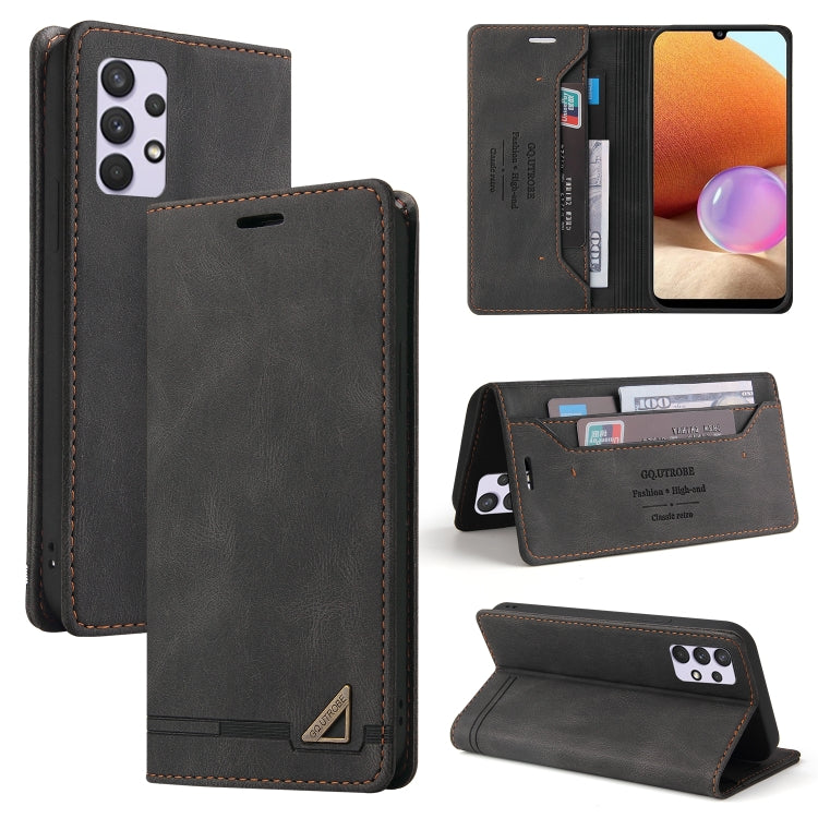 For Samsung Galaxy A32 4G Skin Feel Anti-theft Brush Horizontal Flip Leather Case with Holder & Card Slots & Wallet