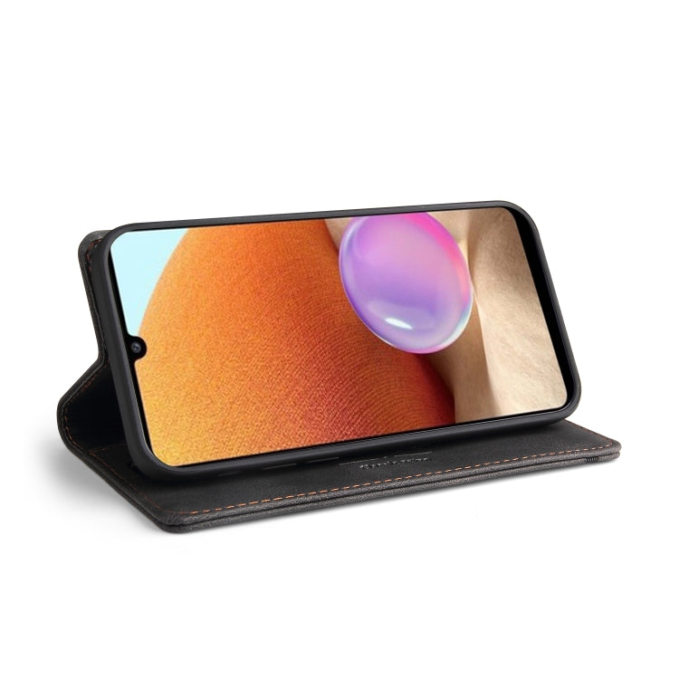 For Samsung Galaxy A32 4G Skin Feel Anti-theft Brush Horizontal Flip Leather Case with Holder & Card Slots & Wallet