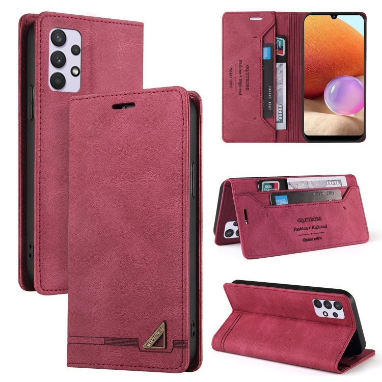 For Samsung Galaxy A32 4G Skin Feel Anti-theft Brush Horizontal Flip Leather Case with Holder & Card Slots & Wallet