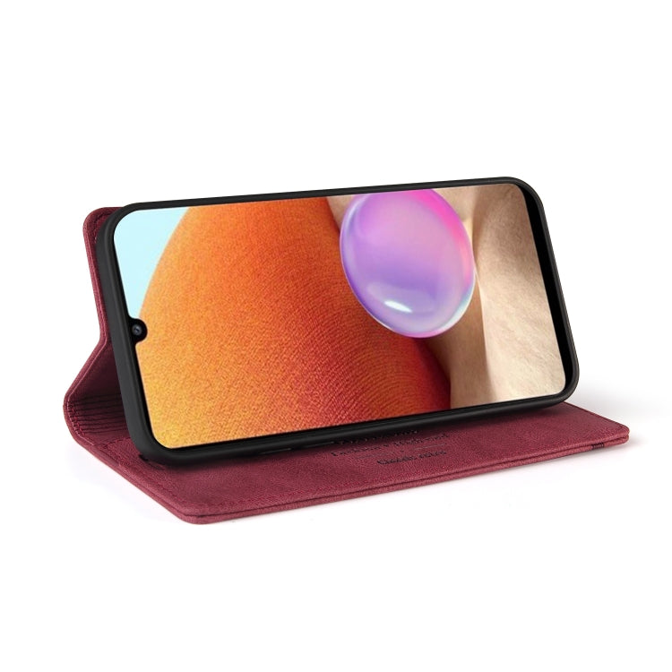 For Samsung Galaxy A32 4G Skin Feel Anti-theft Brush Horizontal Flip Leather Case with Holder & Card Slots & Wallet