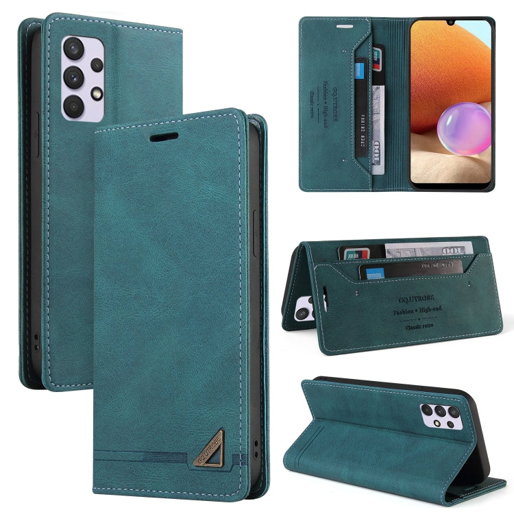 For Samsung Galaxy A32 4G Skin Feel Anti-theft Brush Horizontal Flip Leather Case with Holder & Card Slots & Wallet