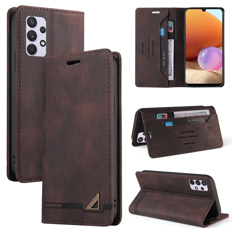 For Samsung Galaxy A32 4G Skin Feel Anti-theft Brush Horizontal Flip Leather Case with Holder & Card Slots & Wallet