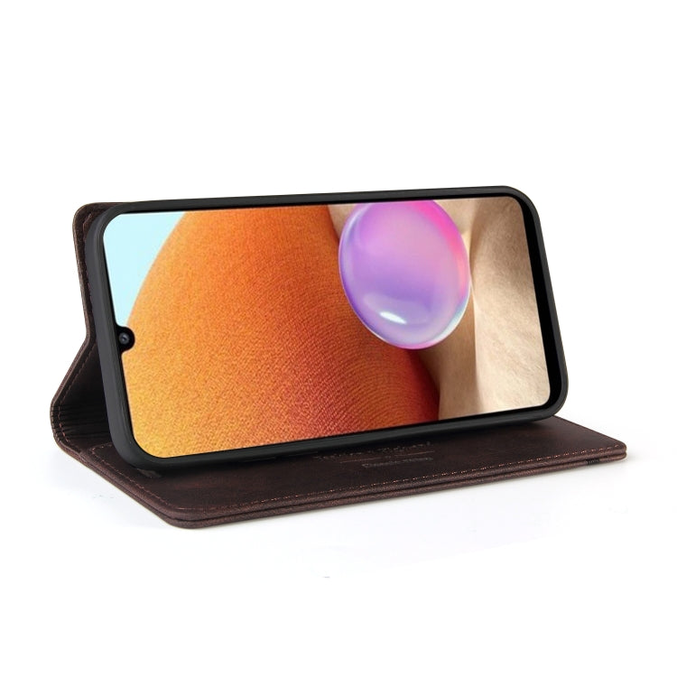 For Samsung Galaxy A32 4G Skin Feel Anti-theft Brush Horizontal Flip Leather Case with Holder & Card Slots & Wallet