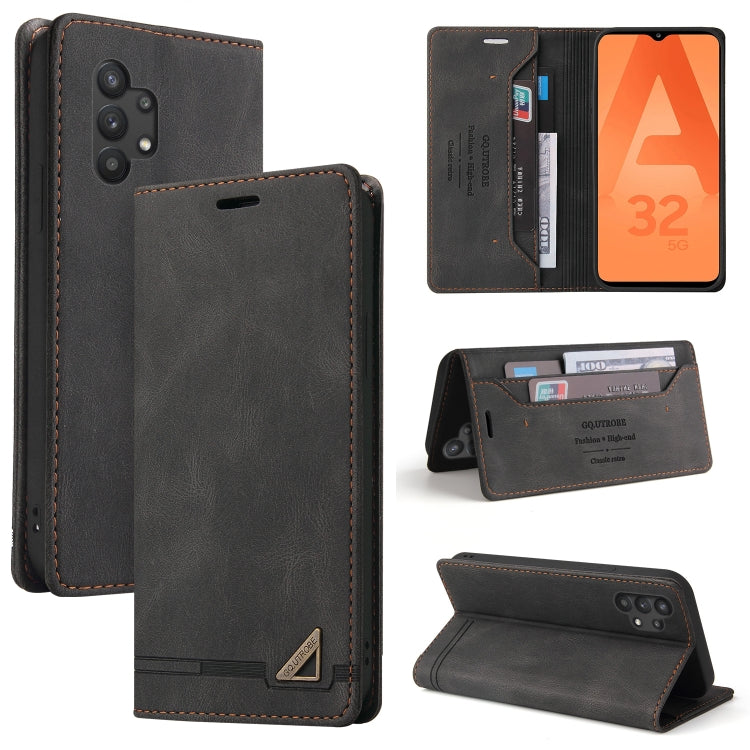 For Samsung Galaxy A32 5G Skin Feel Anti-theft Brush Horizontal Flip Leather Case with Holder & Card Slots & Wallet