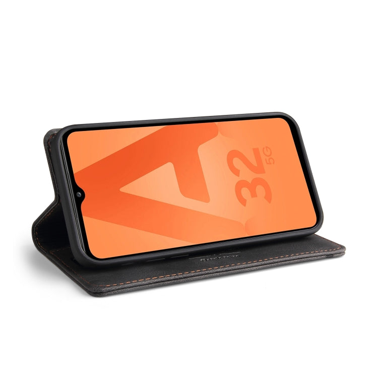For Samsung Galaxy A32 5G Skin Feel Anti-theft Brush Horizontal Flip Leather Case with Holder & Card Slots & Wallet
