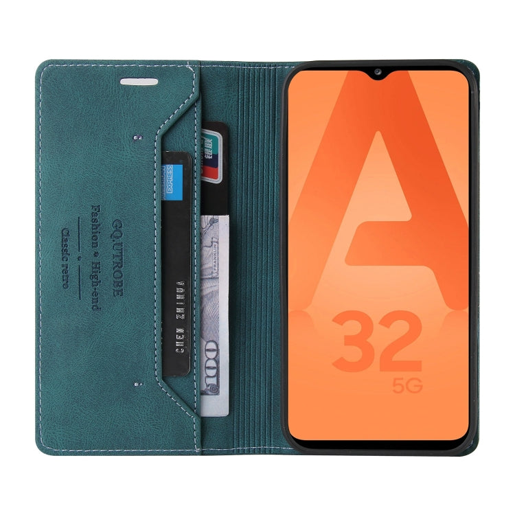 For Samsung Galaxy A32 5G Skin Feel Anti-theft Brush Horizontal Flip Leather Case with Holder & Card Slots & Wallet