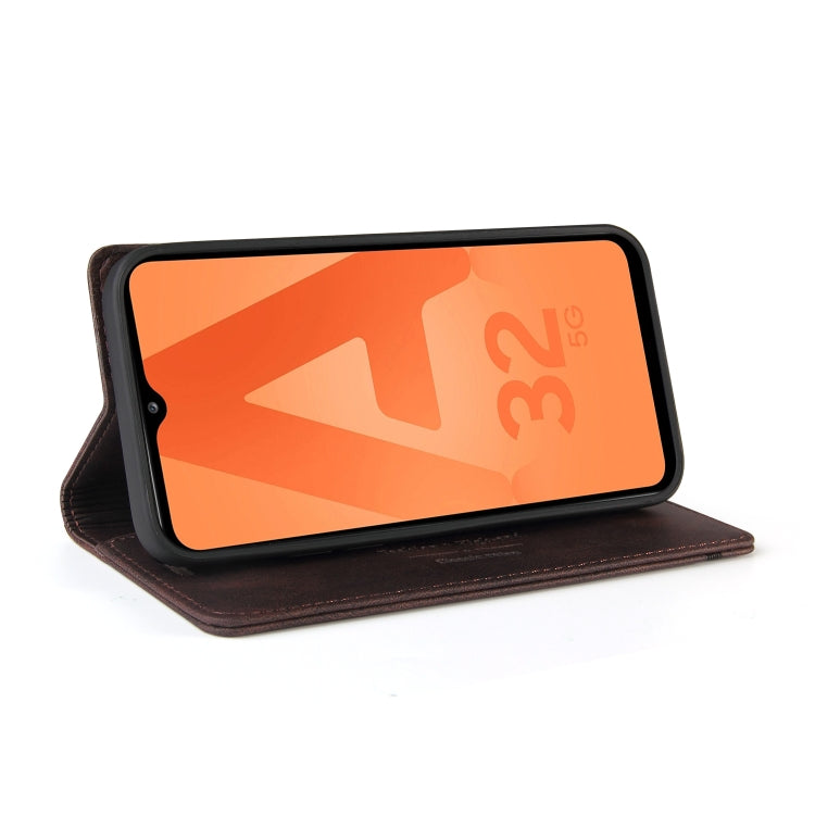 For Samsung Galaxy A32 5G Skin Feel Anti-theft Brush Horizontal Flip Leather Case with Holder & Card Slots & Wallet