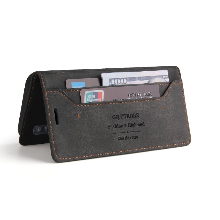 For Samsung Galaxy A40 Skin Feel Anti-theft Brush Horizontal Flip Leather Case with Holder & Card Slots & Wallet