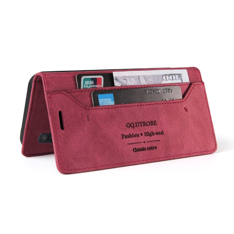 For Samsung Galaxy A40 Skin Feel Anti-theft Brush Horizontal Flip Leather Case with Holder & Card Slots & Wallet
