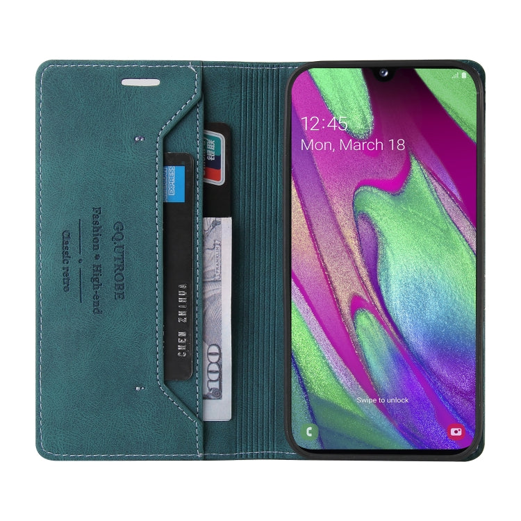 For Samsung Galaxy A40 Skin Feel Anti-theft Brush Horizontal Flip Leather Case with Holder & Card Slots & Wallet