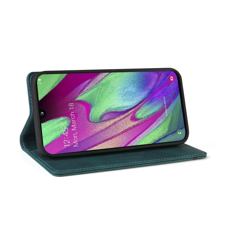 For Samsung Galaxy A40 Skin Feel Anti-theft Brush Horizontal Flip Leather Case with Holder & Card Slots & Wallet